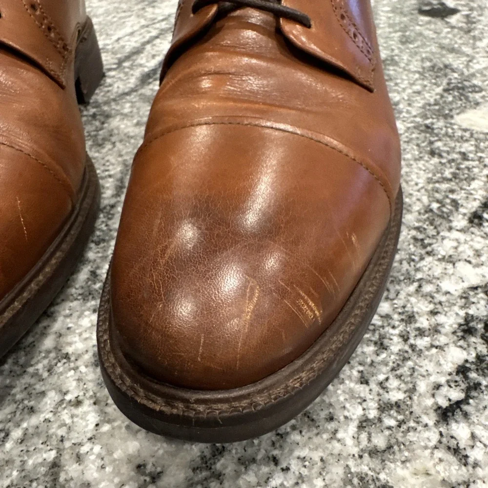 Cole Haan C28882 Brown Leather Cap Toe Dress Shoes‎ Mens Size 10 M #007